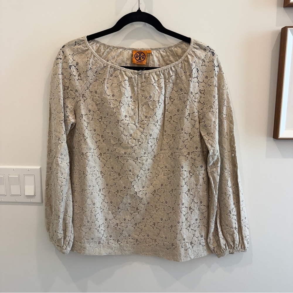 Tory Burch Beige Lace Blouse